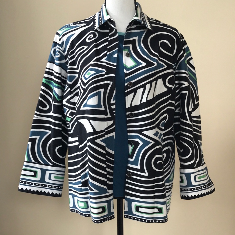 Gorgeous Geometric Shirt Jacket - Picture 1 of 8
